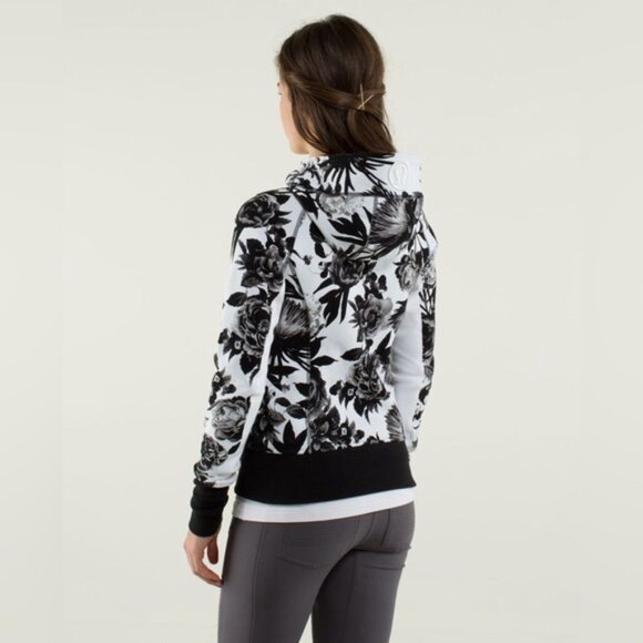 Lululemon Scuba Hoodie White & Black Size 8 with Thumbholes - Picture 2 of 9